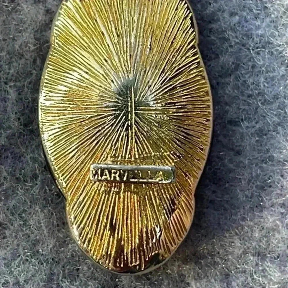 Marvella Black Gemstone with 3 Pearl and Diamond Like accents - Picture 3 of 5